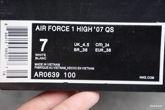 STARS FORCE AR0639-100 NIKE AIR WHITE 1 LOW 0728